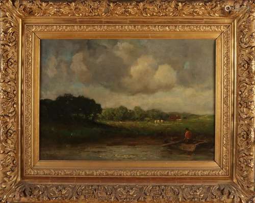 Evert Pieters, Landscape with cattle and figure in…