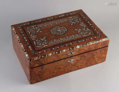 Writing box with intarsia