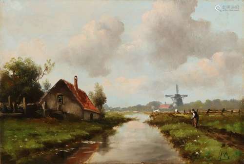 Monogram AG, Dutch polder view with farmer