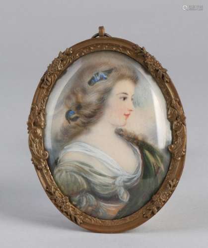 Miniature portrait with young woman