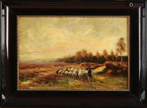 A. Beek, Heather view with sheep and shepherd