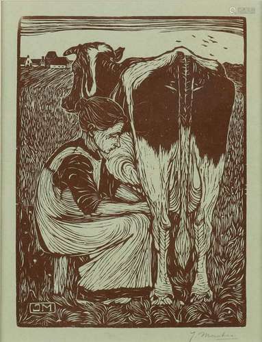 J. Mankes, Milking farmer's wife