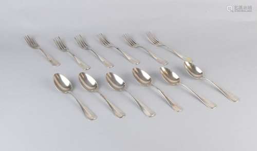 Cutlery, 6 spoons and 6 monogrammed forks