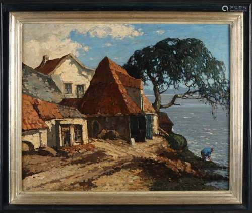 Piet Rackwitzs, House with figure on the coast