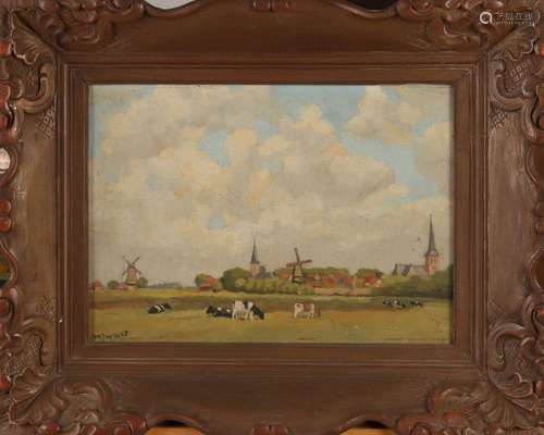 W. Zwart, Dutch landscape with cows