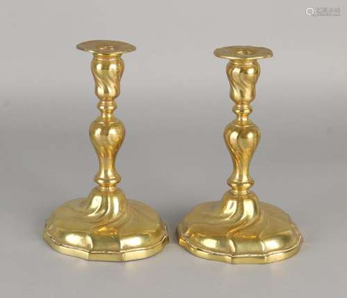 2x brass candlesticks