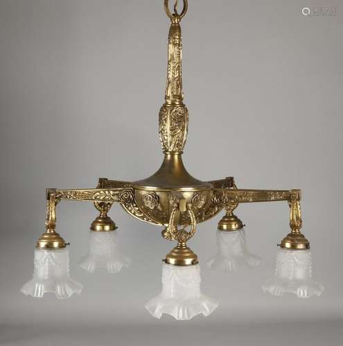 Bronze Jugendstil lamp