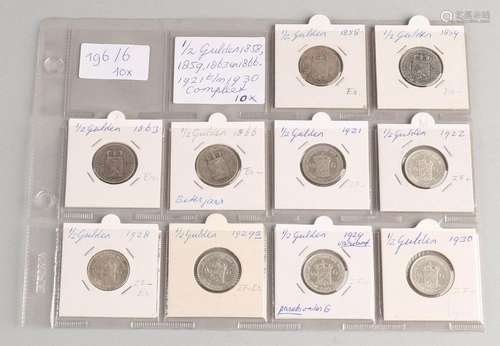 10x Silver ½ Gulden, Various