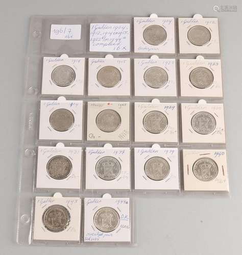 16x Silver guilder, various