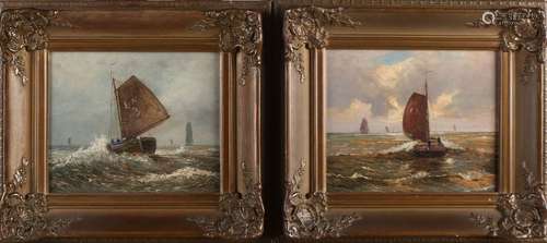 2x E. Van Dahlen, Fishing boats on the high seas