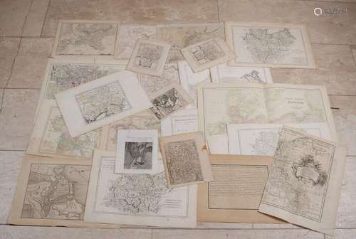 Lot of German maps / engravings (28x)