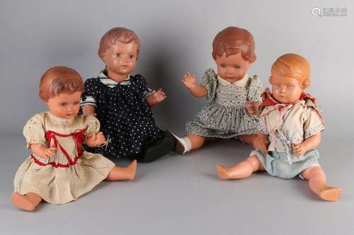 4x Celluloid turtle dolls