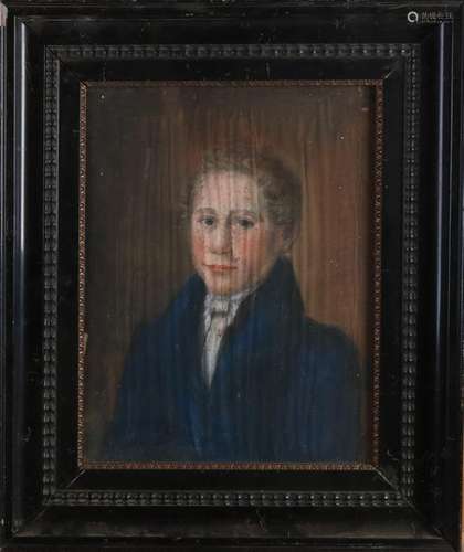 Unclear signed, Portrait of a young man