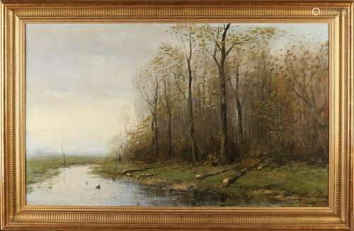 F. Van Kregten, forest view with water feature