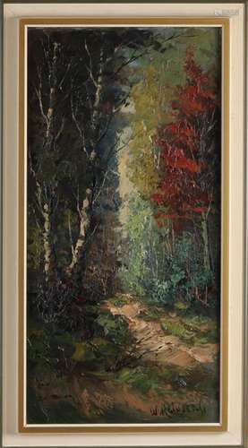 WF Reinders, Forest view with birch tree