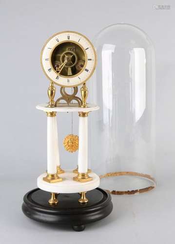 Column clock under bell jar