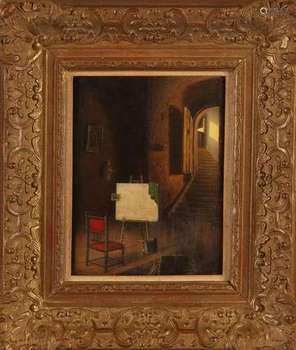 Not signed ?, Interior with easel