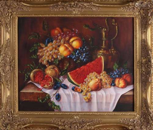 Indistinctly signed, Fruit still life