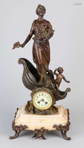 Mantel clock, Woman on ship