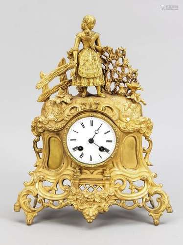 French bronze mantel clock