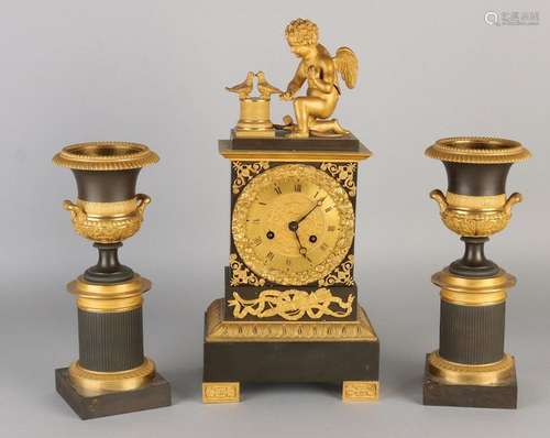 Rare Empire clock set, 1820