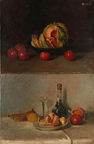 2x A. Wanders, Still life with fruit, vegetables e…