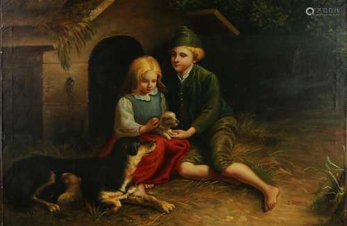 J. Rawkin, Children with dogs at home