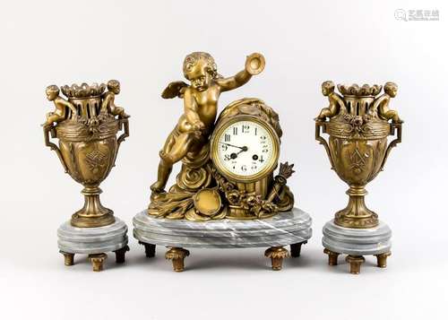 3 piece French clock set, 1880