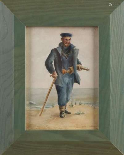 B. Johnson, Sailor with walking stick and binocula…