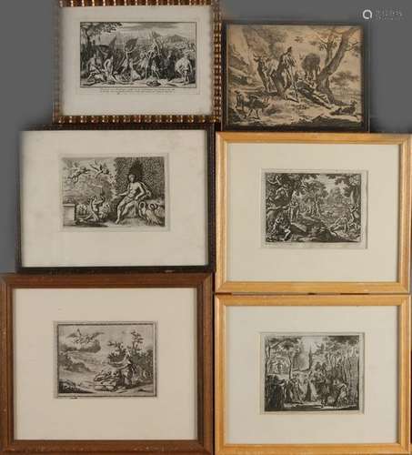 Lot etchings (6x),