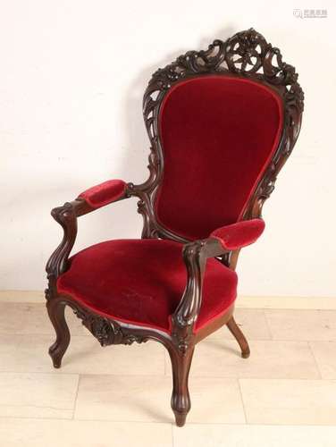 Beautiful carved voltaire chair