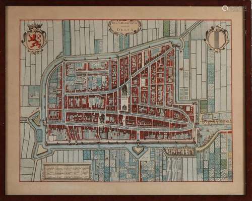 Map of Delft, 17th 18th century