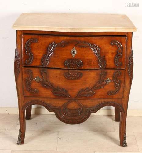 French chest of drawers with marble top