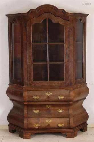 Burr walnut display cabinet