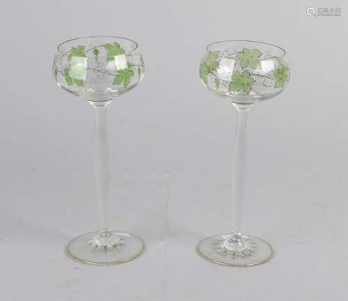 2x Jugendstil wine glasses, 1910