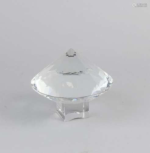 Crystal glass diamond on stand