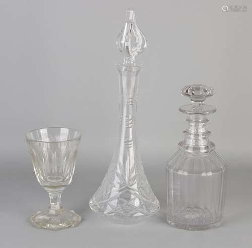 3x Crystal glass