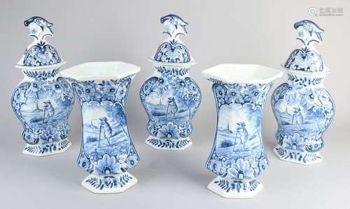 5 piece Delft cabinet set