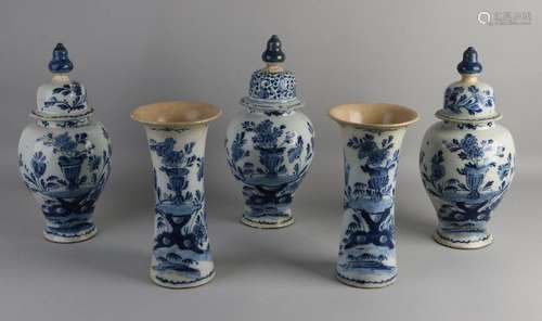 Delft cupboard set, 18th century