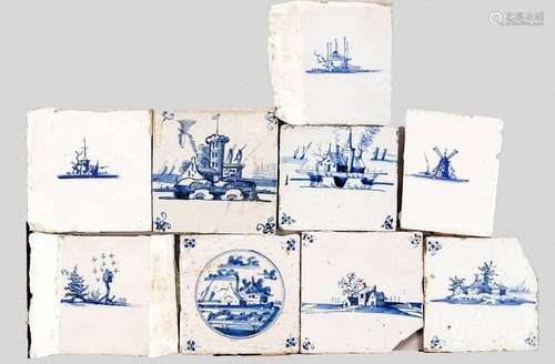 9x Dutch blue / white tiles