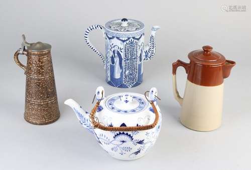 4x Antique pottery + porcelain