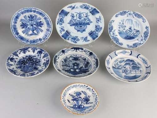 Lot of Delft Fayence plates (7x)