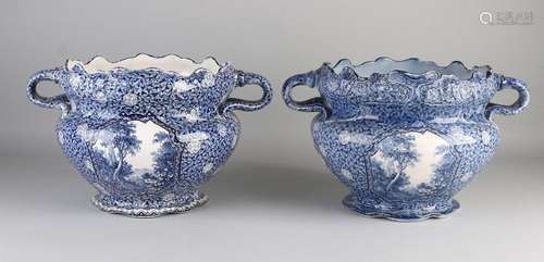 2x Villeroy & Boch flower pots, 1910