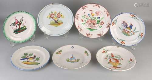 7x Fayence plates