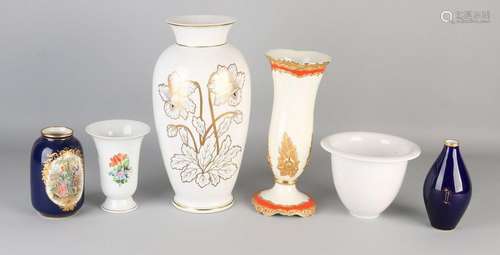 6x Porcelain vases (various)