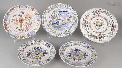 5x Antique Delft Fayence plates