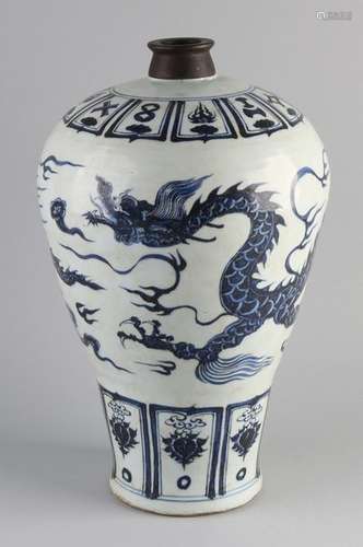 Large Chinese Mei Ping style vase