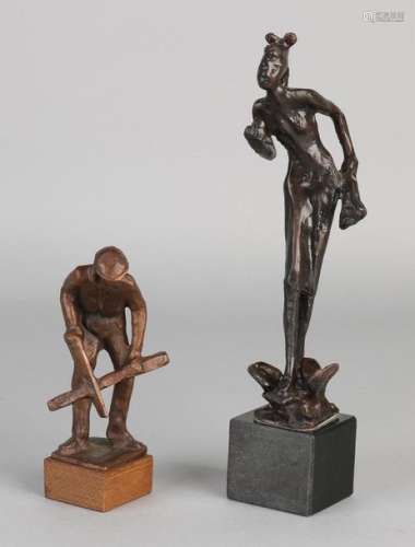 2x Bronze figurines