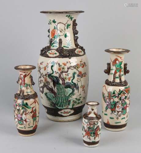 4x Cantonese / Chinese vases