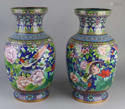 2 Capital cloisonne vases